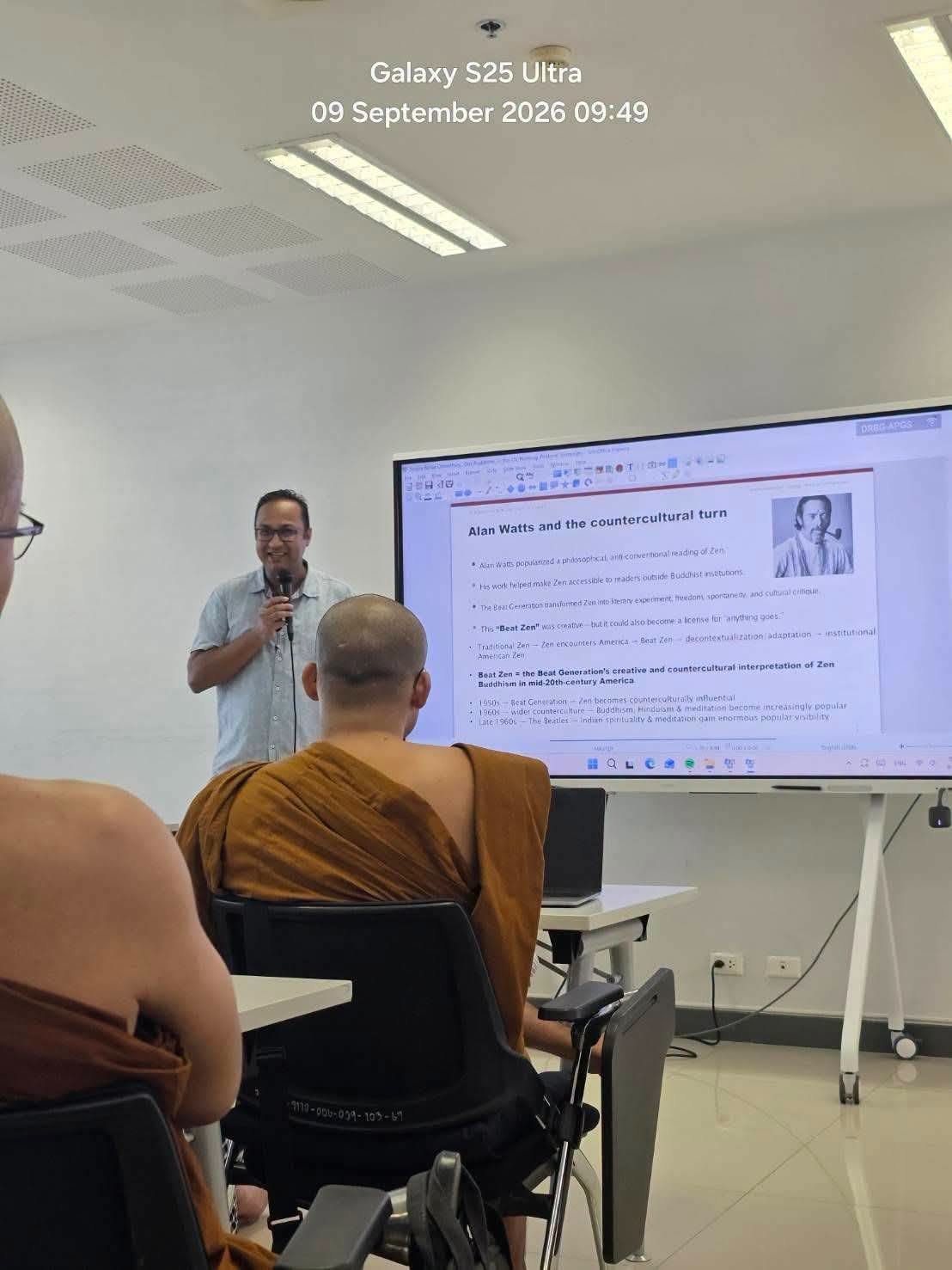 Dr. Sanjoy Barua Chowdhury Lecturer and Faculty Member at the College of Religious Studies (CRS), Mahidol University, Thailand,Delivers Special Lecture at IBSC MCU on Zen Buddhism in the United States