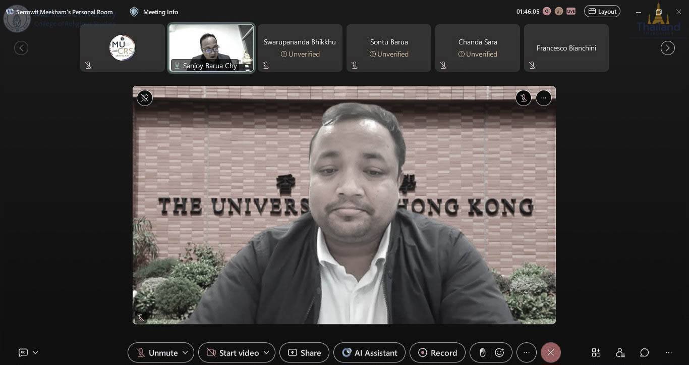 การบรรยายวิชาการระดับนานาชาติใน “The Ruli/Rouli Tradition in Burma-Bengal Buddhism: An Exploration of Mahāyāna and Vajrayāna Influences” ภายใต้กิจกรรม MU-CRS Seminar on Contemporary Religious Studie